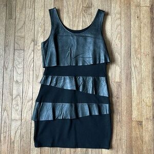 NWT‎ Blaque Label Lamb Leather Bodycon Sheath Dress size L